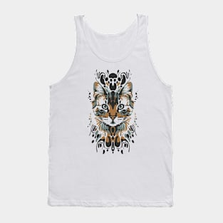 Cute Cat Illusion Design, Funny Cat Lover Gift Idea Tank Top